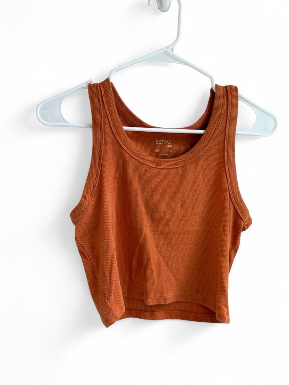 PacSun Orange Ribbed Cropped Tank Top - Picture 3 of 7